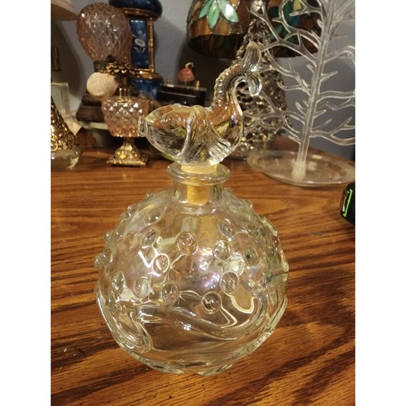 Vintage Art Deco 1940s Alfred Flaster Fish Motif Perfume Bottle, Hobnail Waves - Picture 2 of 8